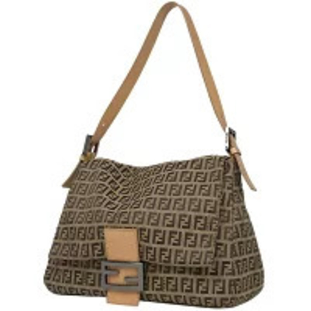 Fendi Mamma Bucket Hobo Bag Zucchino Canvas Beige